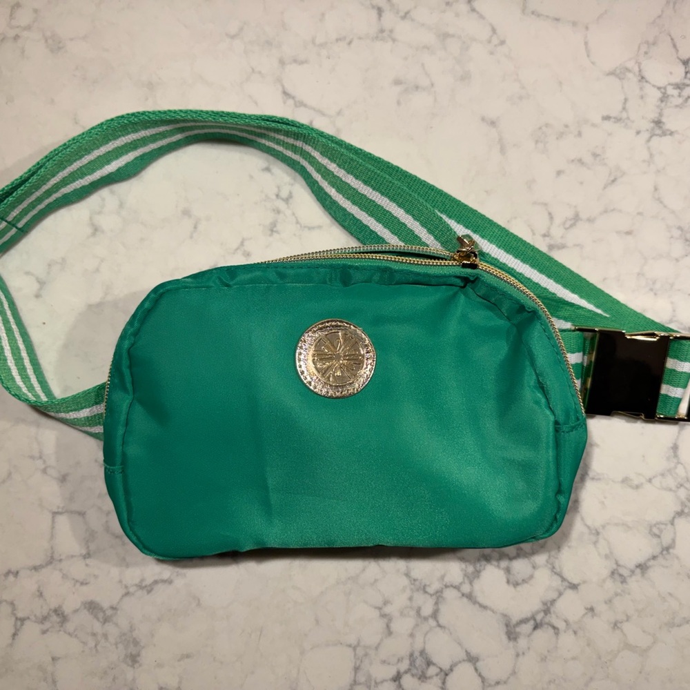 Lilly Pulitzer Green Crossbody Bag with Gold Accents